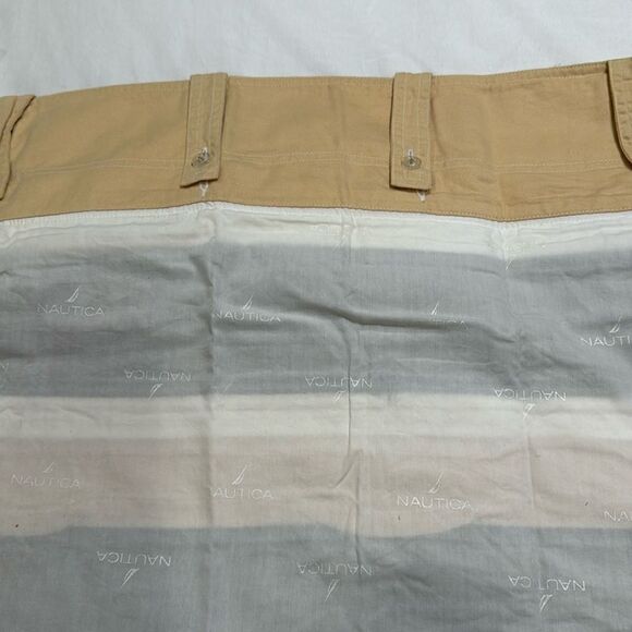 NAUTICA PAIR OF WINDOW VALANCE. YELLOW,WHITE & DARK BLUE. - Picture 2 of 3